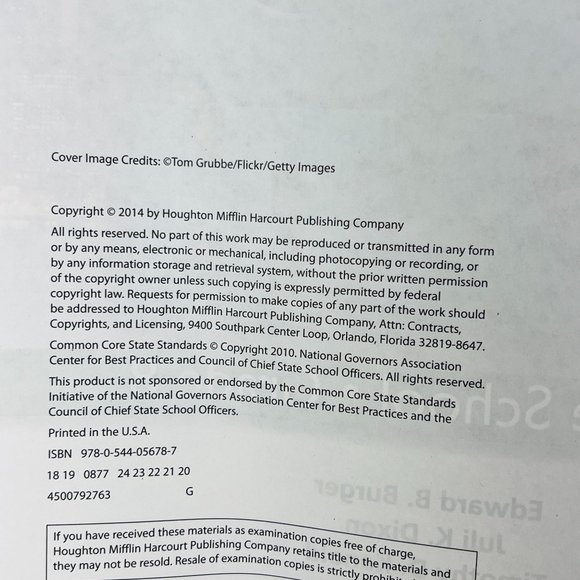 HMH 2014 Go Math Middle School Grade 8 Workbook Teaching Book Homeschooling - Picture 2 of 6